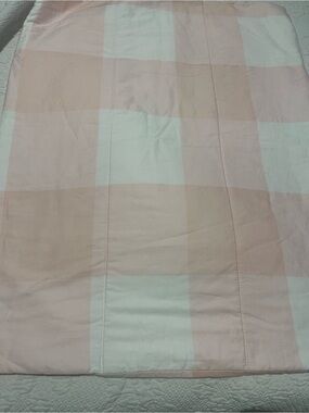 Pink and Cream Checkered Quilted pillow shams 19x25 (2) Home Bedding